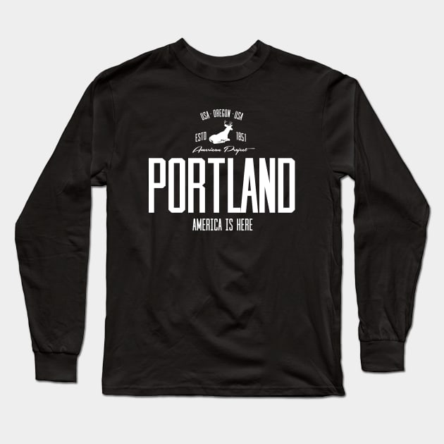 USA, America, Portland, Oregon Long Sleeve T-Shirt by NEFT PROJECT